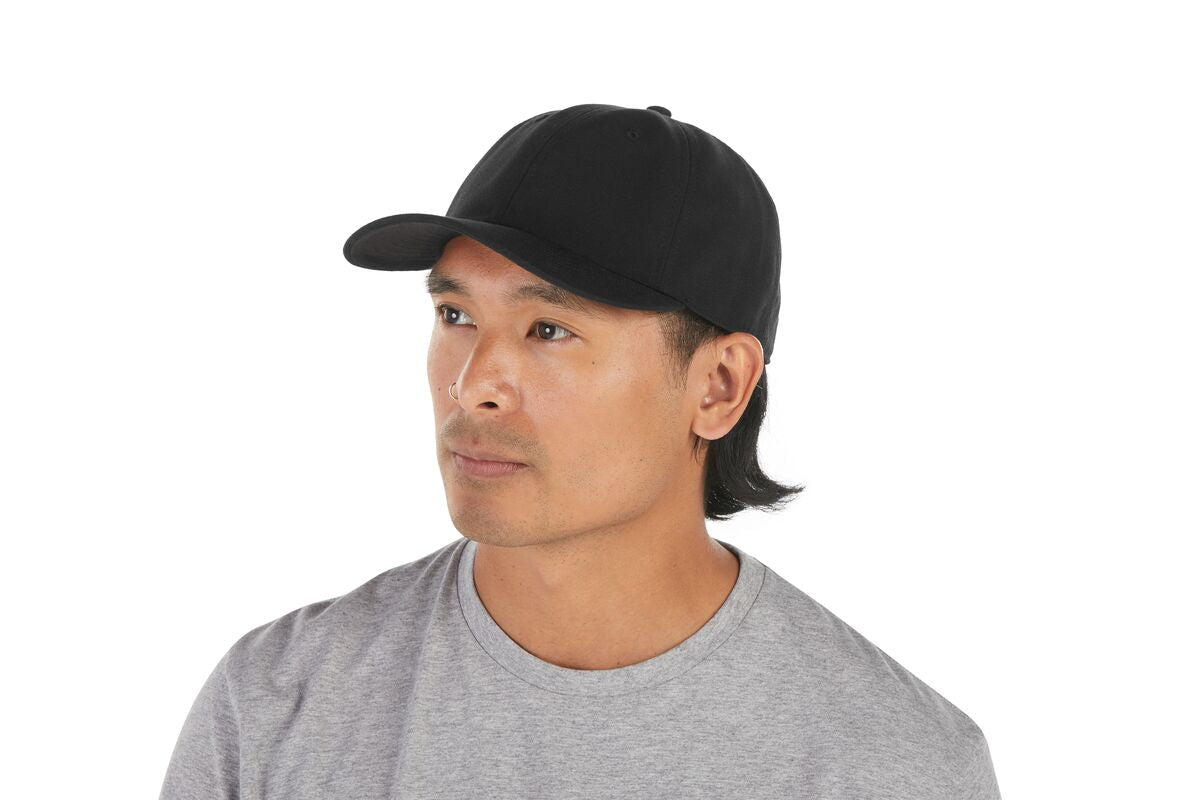 recycled-poly-dad-hat-l3 WebPDP-HAT004002_Recycled_Poly_Dad_Hat_Black_Studio_Harper_Studios_0723_Side__HAT004002OS.jpg